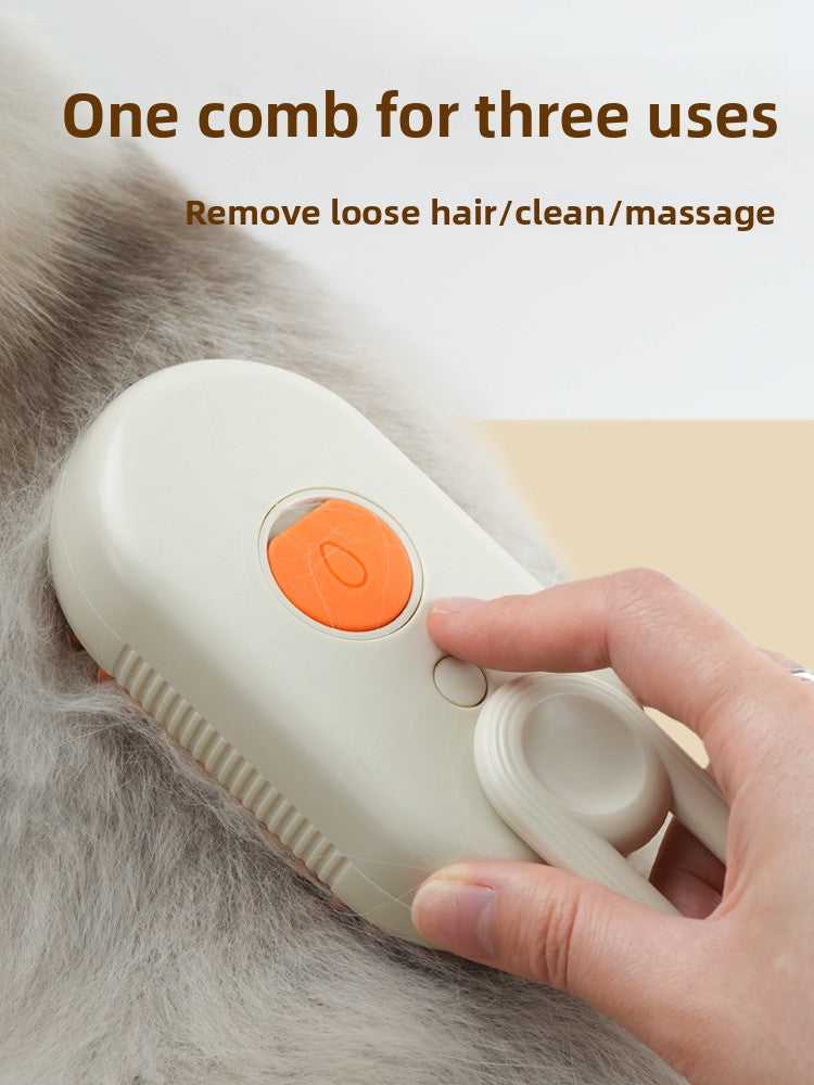 3-in-1 Pet Steam Brush  Groom, Massage & Condition