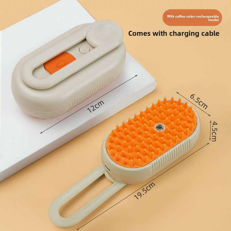 3-in-1 Pet Steam Brush  Groom, Massage & Condition
