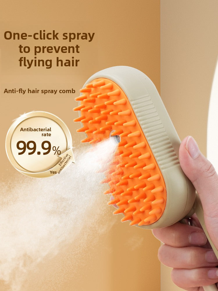 3-in-1 Pet Steam Brush  Groom, Massage & Condition
