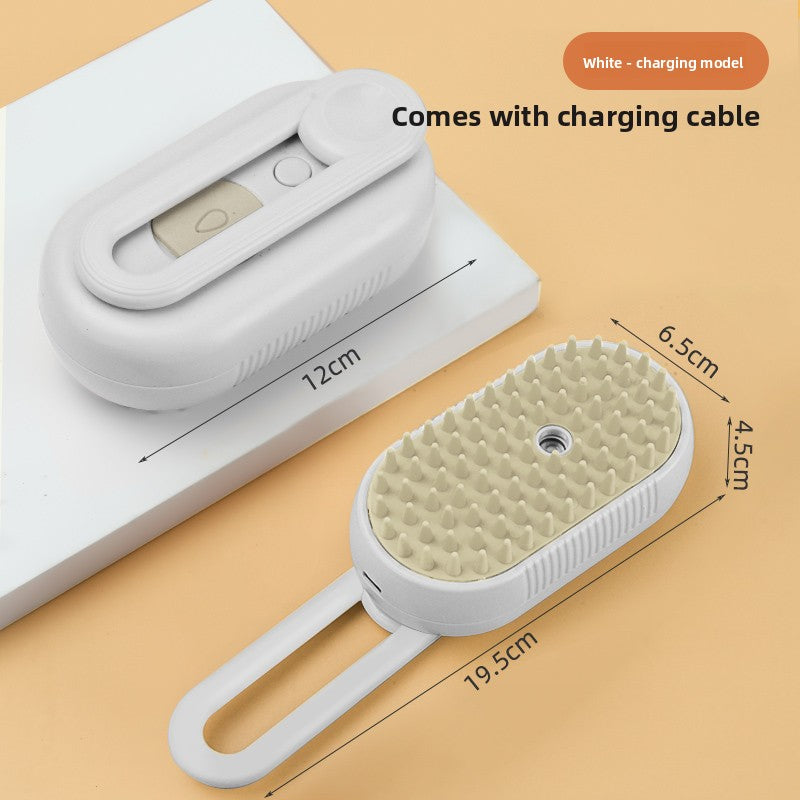 3-in-1 Pet Steam Brush  Groom, Massage & Condition