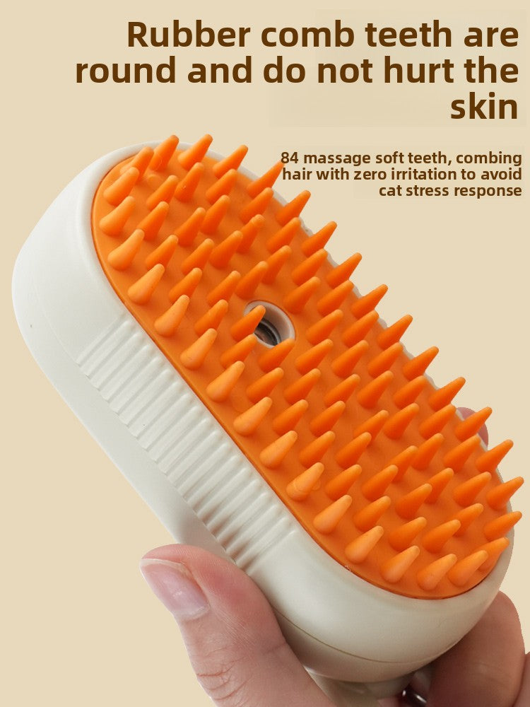 3-in-1 Pet Steam Brush  Groom, Massage & Condition